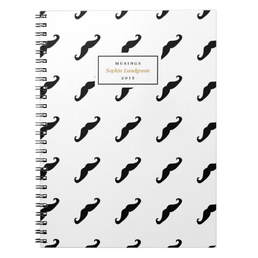 Carnet personnalisé par motif moderne de moustache (Devant)