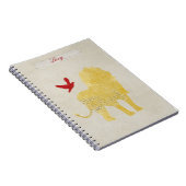 Carnet personnalisé par silhouette de lion d'or (Côté Droit)
