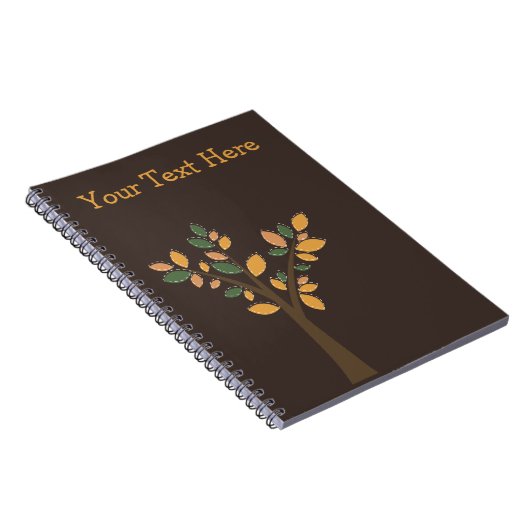 Carnet personnalisé par spirale de brun d'arbre de (Côté Droit)