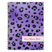 Carnet personnalisé par spirale pourpre de léopard (Devant)
