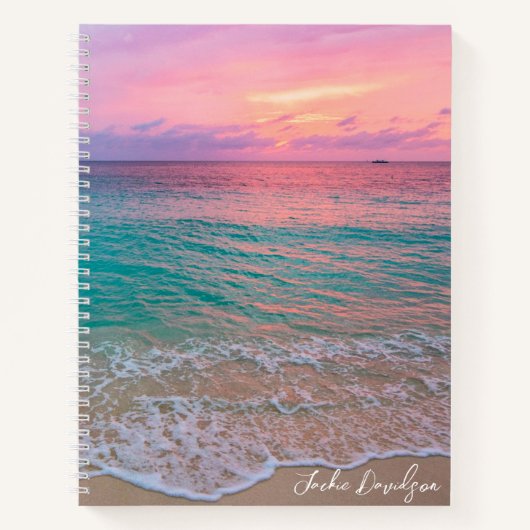 Carnet personnalisé Pink Sunset Beach (Devant)