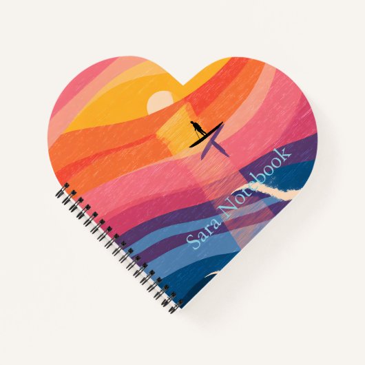 Carnet personnalisé Planche de paddle coucher de s (Devant)