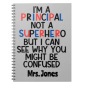 Carnet Personnalisé Principal rouge bleu noir Superhero (Devant)