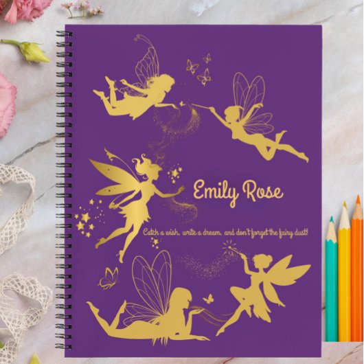 Carnet Personnalisé Purple Fairy Écriture et dessi