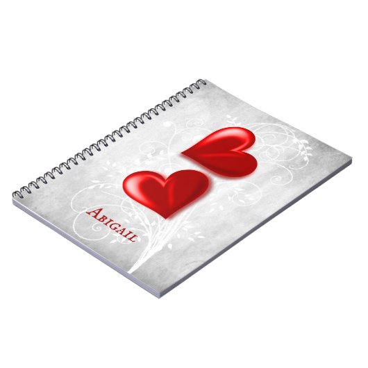 Carnet personnalisé Red Hearts (Côté gauche)