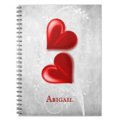 Carnet personnalisé Red Hearts (Devant)