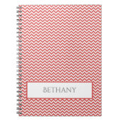 Carnet personnalisé Red Simple Chevron (Devant)