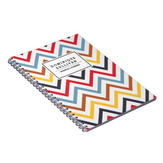 Carnet personnalisé Retro Chevron Motif (Côté Droit)
