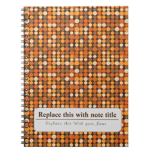 Carnet Personnalisé Retro Funky Orange Brown (Devant)