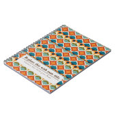 Carnet Personnalisé Retro Funky Orange Turquoise (Côté gauche)