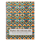 Carnet Personnalisé Retro Funky Orange Turquoise (Devant)