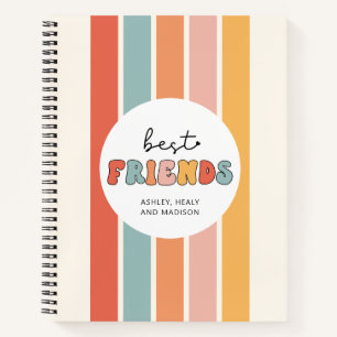 Carnet Personnalisé Retro Meilleurs Amis BFFs Mete Bestie