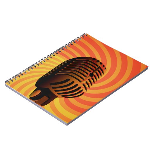 Carnet personnalisé Retro Microphone (Côté gauche)