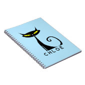 Carnet Personnalisé Retro Mid Century moderne Chat noir a (Côté Droit)