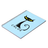 Carnet Personnalisé Retro Mid Century moderne Chat noir a (Côté gauche)