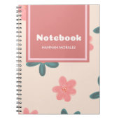 Carnet Personnalisé rose et pastel Floral (Devant)