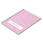 Carnet personnalisé rose simple Chevron (Côté gauche)