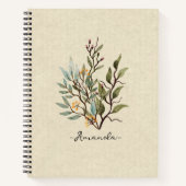 Carnet Personnalisé Rustique texture arrière - plan fleur (Devant)