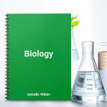 Carnet Personnalisé Simple biologie/Science Vert<br><div class="desc">Découvrez notre carnet Biologie/Science dans "Vert Shamrock". Améliorez la productivité et concentrez-vous avec cette teinte vibrante. L'essence naturelle de Green s'aligne parfaitement avec les sciences de la vie,  approfondissant votre connexion à la biologie. Créer un espace d'étude organisé et attrayant pour une compréhension optimale.</div>