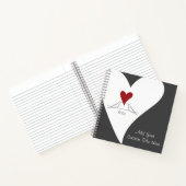 Carnet Personnalisé Simple moderne Inséparables Red Heart (Intérieur)
