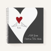 Carnet Personnalisé Simple moderne Inséparables Red Heart (Devant)