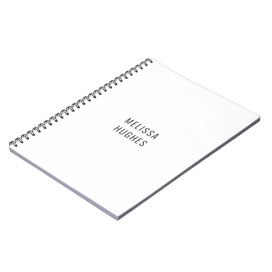 Carnet Personnalisé Simple moderne noir et blanc (Côté gauche)