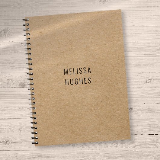 Carnet Personnalisé Simple Moderne Rustique Kraft