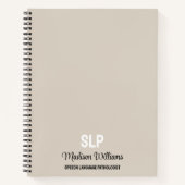 Carnet Personnalisé SLP Voix Langue Pathologiste Cadeau (Devant)