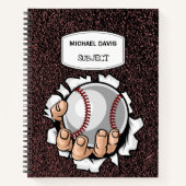Carnet personnalisé spirale pour amateur de baseba (Devant)