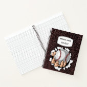 Carnet personnalisé spirale pour amateur de baseba (Intérieur)