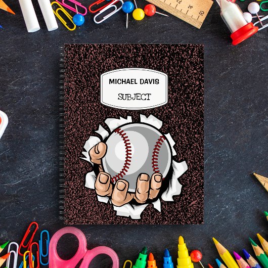 Carnet personnalisé spirale pour amateur de baseba