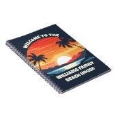 Carnet Personnalisé Sunrise Palm Trees Beach House Invité (Côté Droit)