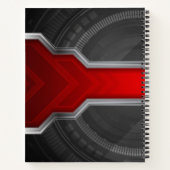 Carnet Personnalisé Techno-Thème Rouge et Noir (Dos)