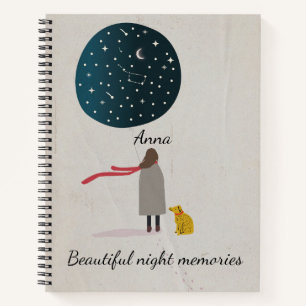 Carnet Personnalisé texte personnalisé aquarelle gris mig