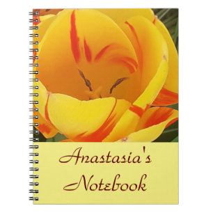 Carnet personnalisé Tulipe de printemps jaune