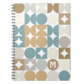 Carnet Personnalisé Turquoise bleu gris gris bleu Taupe M (Devant)