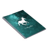 Carnet personnalisé Unicorne turquoise (Côté Droit)