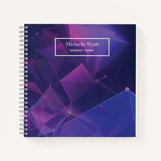 Carnet Personnalisé violet géométrique Simple moderne (Devant)
