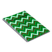 Carnet Personnalisé Zigzag Chevron Motif Vert Blanc (Côté Droit)