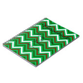 Carnet Personnalisé Zigzag Chevron Motif Vert Blanc (Côté gauche)