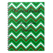 Carnet Personnalisé Zigzag Chevron Motif Vert Blanc (Devant)