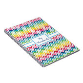 Carnet personnalisé - Zigzags multicolores (Côté Droit)
