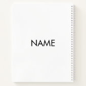 Carnet Personnaliser avec nom, texte minimaliste noir bla (Dos)