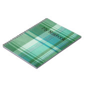 Carnet - Personnaliser Carnet Tartan Turquoise (Côté gauche)