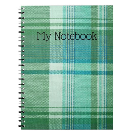 Carnet - Personnaliser Carnet Tartan Turquoise (Devant)