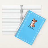 Carnet Personnaliser Cartoon Corgi Cute Turquoise Simple  (À l'intérieur)