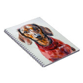 Carnet PERSONNALISER : Chien de Dachshund dans le pull ro (Côté Droit)
