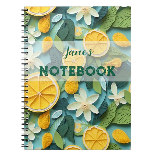 Carnet Personnaliser : citron 3D (Devant)
