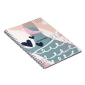 Carnet PERSONNALISER : Coeurs et lignes Abstraites (Côté Droit)