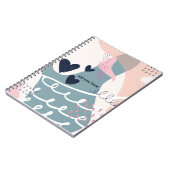 Carnet PERSONNALISER : Coeurs et lignes Abstraites (Côté gauche)